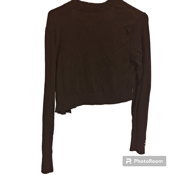 ❤White House Black Market Sweater Cropped Size: Medium Black with Gold Accents - Picture 3 of 4